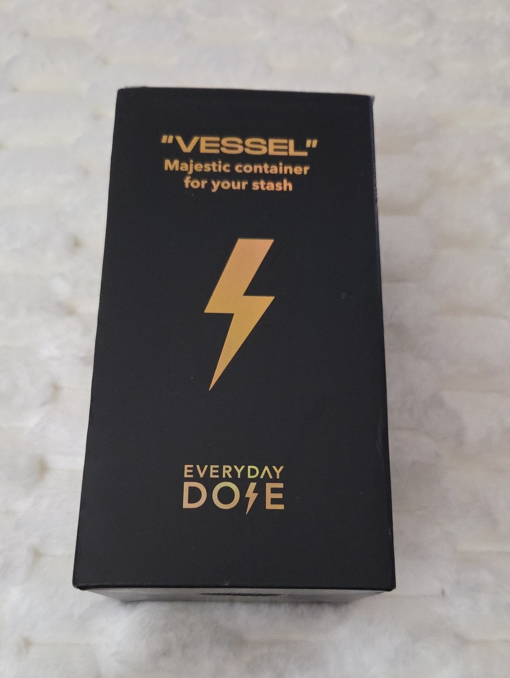 "Vessel" Black & Gold Stash Container